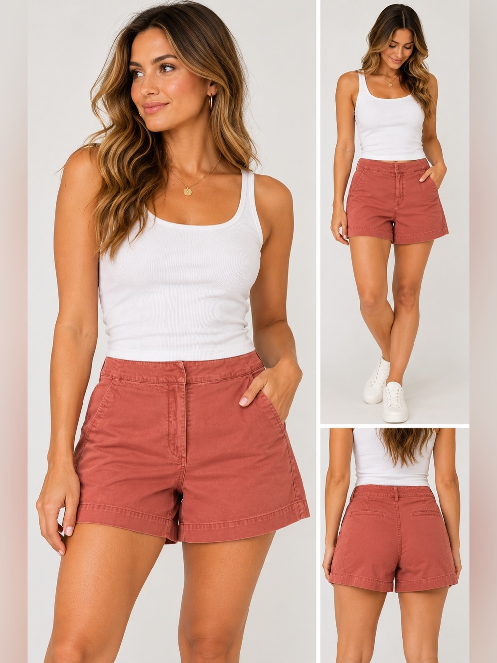 42. | The Group Babaton | Aritzia | High-Waist Coral-Pink Shorts | 6